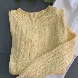 3 for $15.  Talbots pale yellow light weight long sleeve sweater.  Size SP.